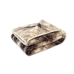 Kampol Koc wełniany z merynosa 160x200 Serpe beżowo-brązowy