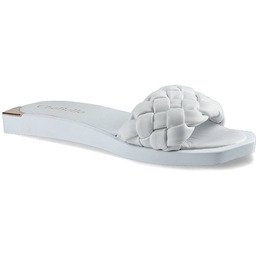 Chebello Białe Klapki Buty Modne Obuwie Na Lato