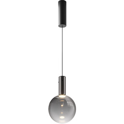 NEBULA Lampa wisząca czarna kula szkło H350cm fi20cm