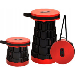 Krzesło turystyczne bez oparcia czerwony