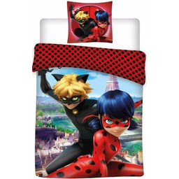 Pościel 140x200 Disney Biedronka i Czarny Kot Miraculous