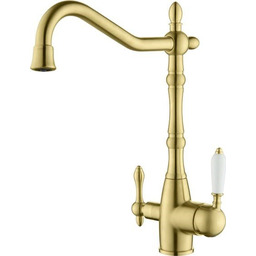 Blue Water Saxo Antyczny Mosiądz Trójdrożna bateria kuchenna