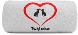 Mały ręcznik z haftem dwa psiaki w sercu