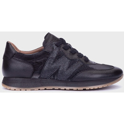 Hiszpańskie sneakersy z brokatem - WONDERS A-4810 CZARNE