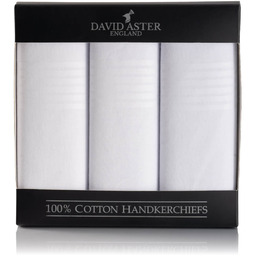 Białe chusteczki męskie bawełniane HR-47