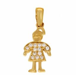 Złota zawieszka dziewczynka z cyrkoniami ZA.00289 pr.585
