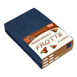 KARO Prześcieradło frotte z gumką 80x200 granatowe 034
