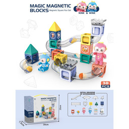 Magnetyczne klocki konstrukcyjne - Tory - zestaw 38