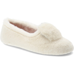 Macarena Białe Kapcie Wsuwane Ocieplane Obuwie Damskie