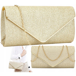 Złota Torebka Wieczorowa Kopertówka Wizytowa Mała