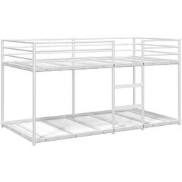 Elior Białe minimalistyczne łóżko piętrowe 80x200 cm -