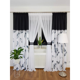 Długa Firanka Z Zasłonami Komplet Firanki Do Salonu