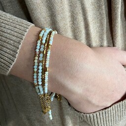 Pakamera Bransoletki z masy perłowej , biały komplet