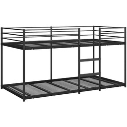 Elior Czarne łóżko piętrowe metalowe 80x200 cm -
