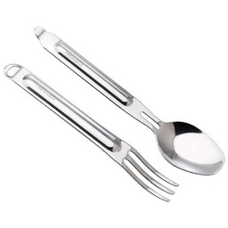 Niezbędnik turystyczny INOX - łyżka + widelec -