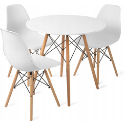 Stół 80cm+ 3 krzesła Skandynawskie