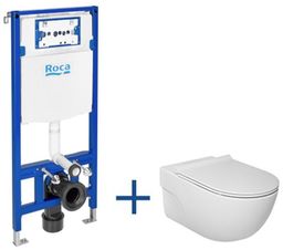 Roca zestaw podtynkowy stelaż Duplo One+miska Meridian Rimless+deska