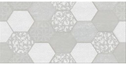 Płytka ścienna inserto WATERLOO light grey glossy 29,7x60