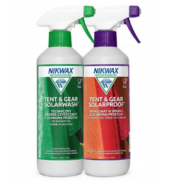 Impregnacja namiotów Nikwax Tent&Gear SolarWash i SolarProof 2x500