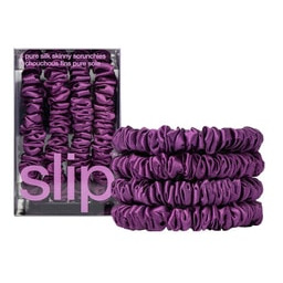 Slip Pure Silk Skinny Scrunchies Dark Purple Gumka