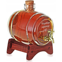 Szklana beczułka beczka z kranikiem antałek 1L