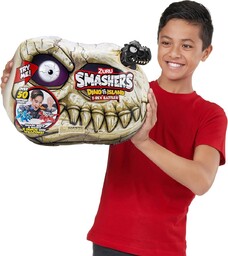 smashers dino island t-rex battles zuru, blue triceratops,