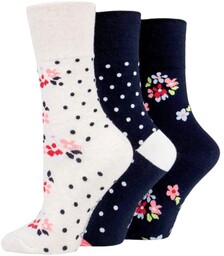 Gentle Grip 3PACK Bawełniane skarpety bezuciskowe dla kobiet