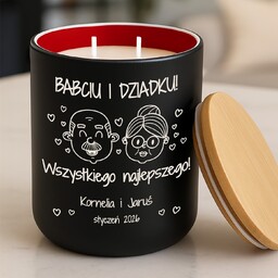 Świeca sojowa z grawerem dla babci i dziadka