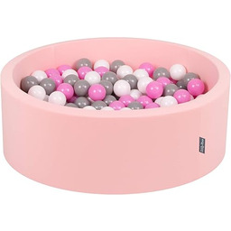 KiddyMoon Suchy Basen 90X30cm/200 Piłek 7Cm, Okrągły Miękki