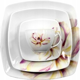E604 Serwis Do Kawy 6/15 Peonia Akcent Porcelana