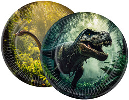 Talerzyki urodzinowe Dinozaury - 18 cm - 6