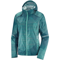 Salomon Damska kurtka Agile Windbreaker poliester, odblaskowy staw/wodospad,