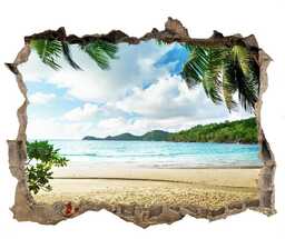 naklejka fototapeta 3D widok Palmy na plaży