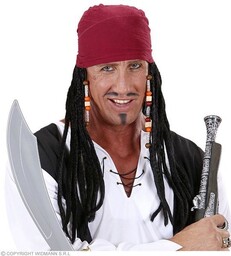 Peruka pirata z Karaibów, czarna, rozmiar uniwersalny