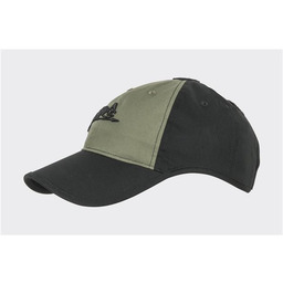 Czapka Helikon Logo Cap-PolyCotton Ripstop-czarna/olive green b