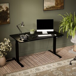 Biurko z regulacją wysokości elektryczne czarne mat 150