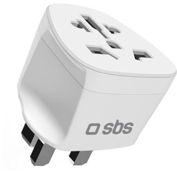 Adapter sieciowy podróżny uniwersalny UK - biały