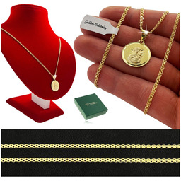 Złoty Łańcuszek Bismark + Medalik Matka Boska Częstochowska