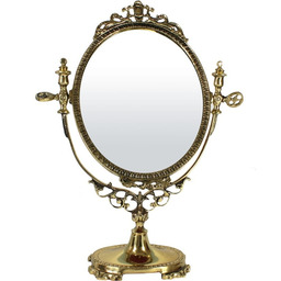 Lusterko na toaletkę lustro do makijażu mosiądz 37,5x27