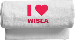 Mały ręcznik z haftem I love Wisła 100x50