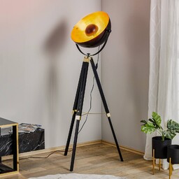 EGLO Lampa podłogowa Covaleda z trójnogiem czarna/złota