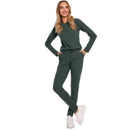 Dzianinowy Kombinezon z Logowaną Naszywką - Zielony