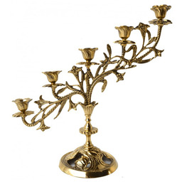 Pl Świecznik mosiądz mosiężny duży skośny 35x37 85766