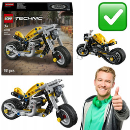 ŻÓŁTY MOTOCYKL LEGO TECHNIC 42225 DUŻY ZESTAW