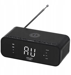 Ad 1192 black Radiobudzik z bezprzewodową ładowarką