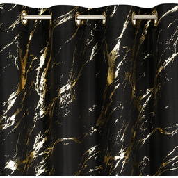 Zasłona z błyszczącym nadrukiem czarna ZKRB-04