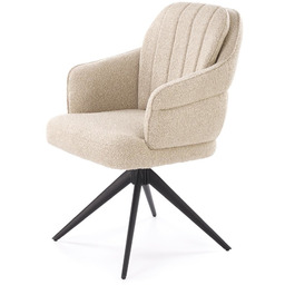 KRZESŁO obrotowe z podłokietnikami, na czarnych nogach ze