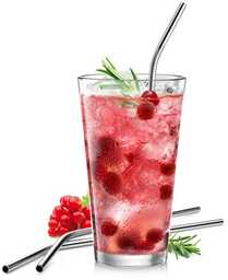 TESCOMA Słomki ze stali nierdzewnej myDRINK, 4 szt.,