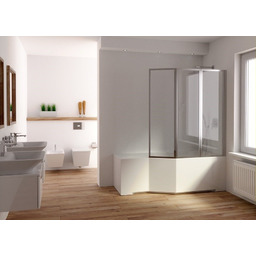 Besco Integra 150x75cm wanna prawa + parawan 3-skrz