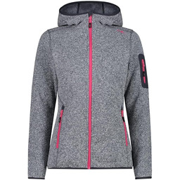 CMP damska kurtka Knit-Tech ze stałym kapturem, tytan-fuxia,